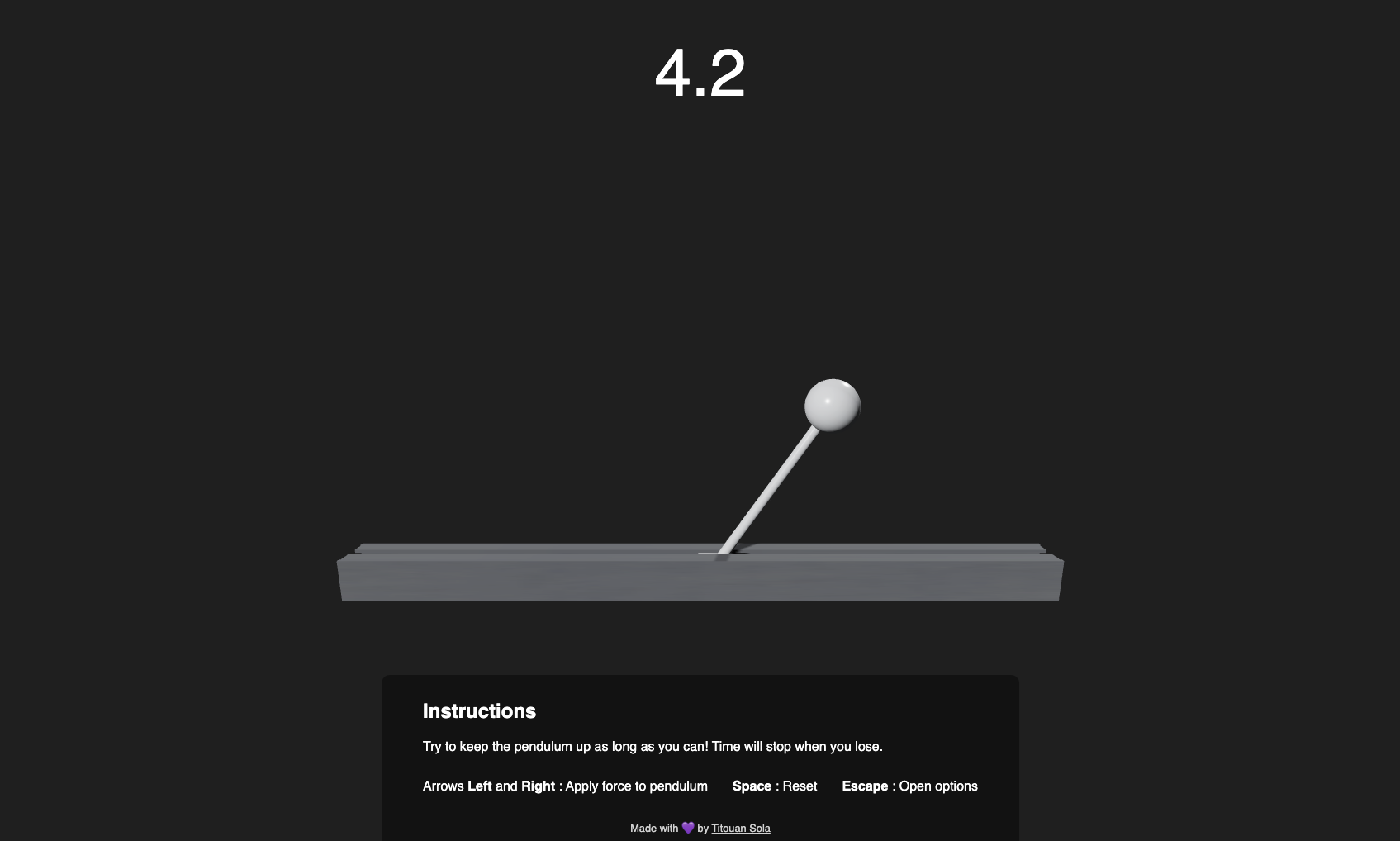 Inversed Pendulum 3D screenshot